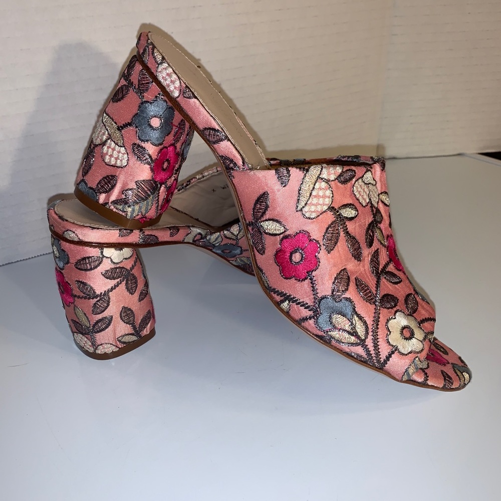 Stuart Weitzman Lt. Pink Rose Blossom Mule Sandals